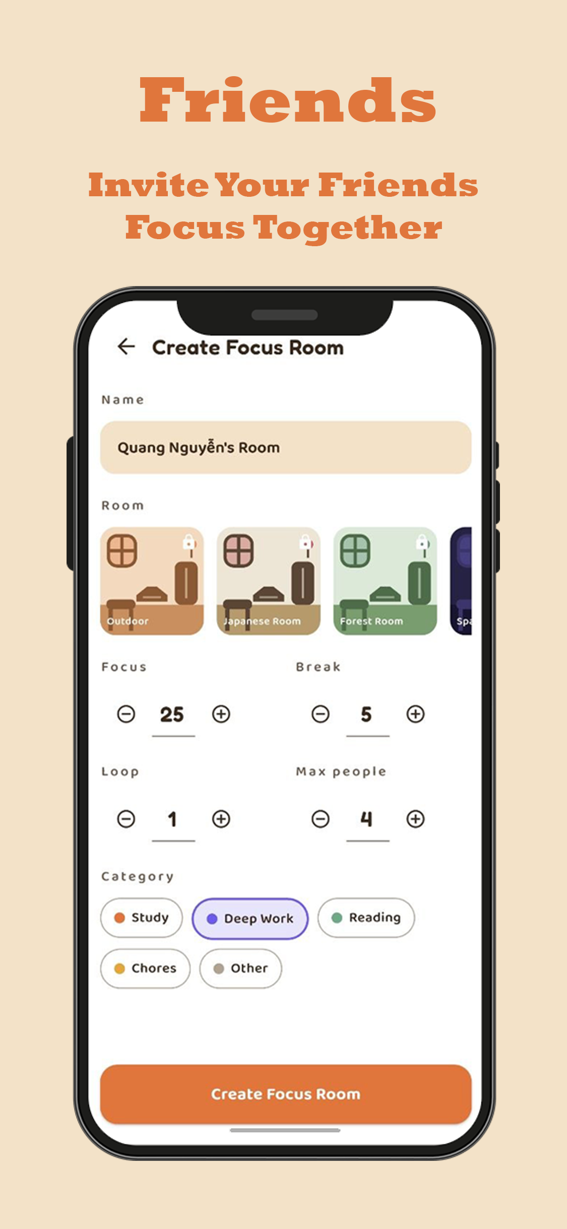 Create a Shared Focus room with friends